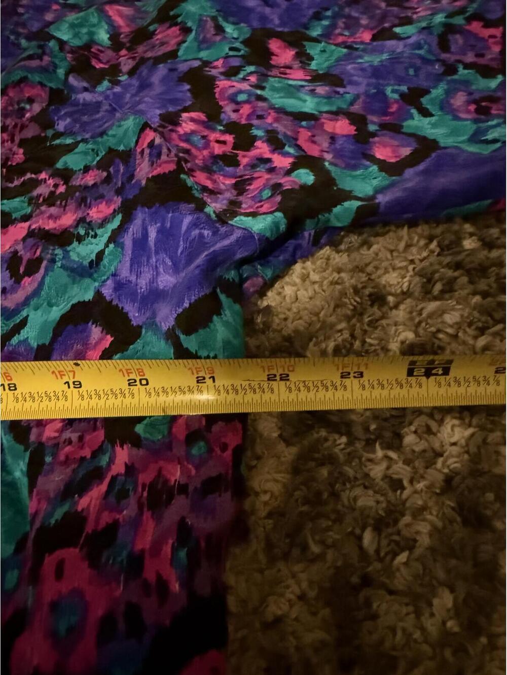 Purple Silk Jacket Floral Zip Bomber Medium Vintage Janeve - Picture 4 of 5